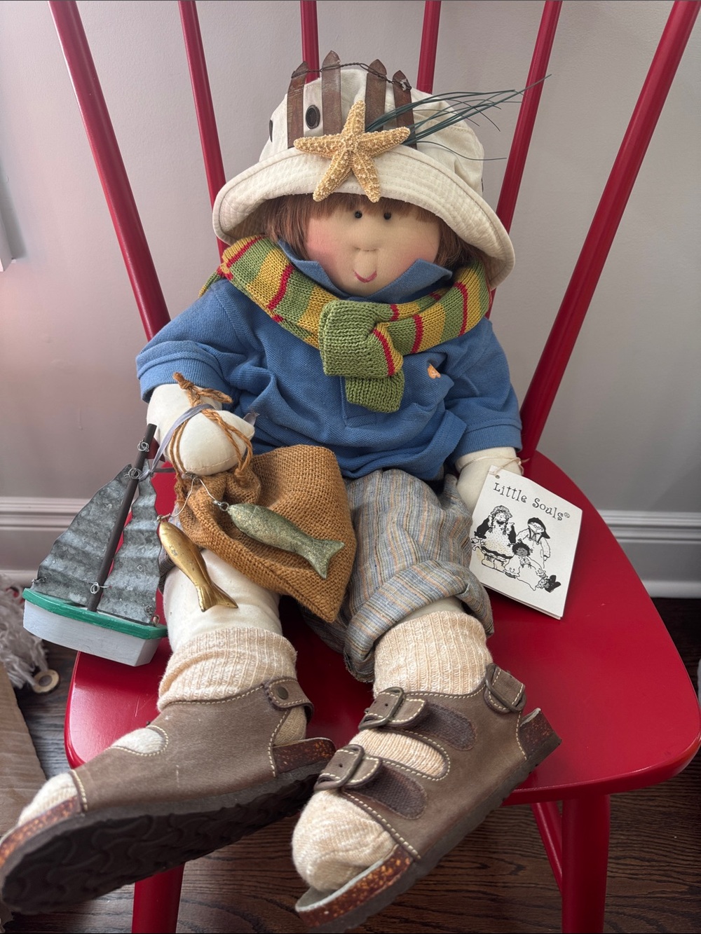 Little Souls Plush Fisherman Doll - Blue Outfit